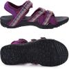 imageWHITIN Womens Hiking Sandals with Arch Support  Adjustable Hook and Loop Straps  Durable Sport Sandals for Outdoor AdventureC51  Darkpurple
