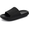 imageWHITIN Pillow Slippers for Women Non Slip  Cushioned Thick Sole Slides  Quick Drying Bathroom SandalsBlack
