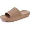 imageWHITIN Pillow Slippers for Women Non Slip  Cushioned Thick Sole Slides  Quick Drying Bathroom SandalsBrown