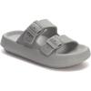 imageWHITIN Slides for Women Men Double Buckle Adjustable Thick Sole Pillow Slippers Bathroom SandalsGrey