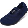 imageWHITIN Womens Barefoot Mary Jane Flats  Wide Toe Box  Zero Drop Sole  Adjustable StrapsW94  Navy Blue