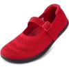 imageWHITIN Womens Barefoot Mary Jane Flats  Wide Toe Box  Zero Drop Sole  Adjustable StrapsW94  Red