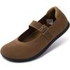imageWHITIN Womens Wide Toe Box Barefoot Mary Jane Flats  Zero DropW95  Brown