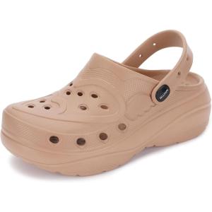 imageWHITIN Clogs for Women  Thick Sole Cushioned Garden ShoesBrown