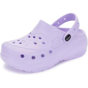 imageWHITIN Clogs for Women  Thick Sole Cushioned Garden ShoesPurple