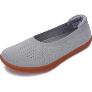 imageWHITIN Womens Barefoot Ballet Flats  Wide Toe Box  Zero Drop SoleGrey Gum