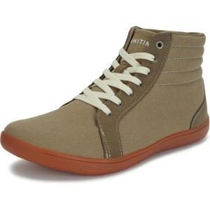 imageWHITIN Womens Wide HighTop Canvas Barefoot Sneakers  Minimalist StreetReady Fit  ComfortForward Ankle SupportW823  Green Gum