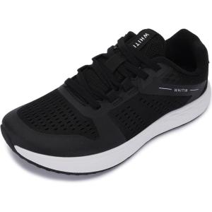 imageWHITIN Womens Wide Toe Box Running Shoes  Zero Drop Sole with Durable Protective UpperBlack