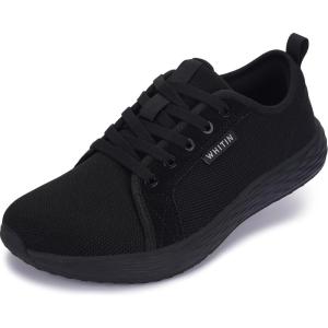 imageWHITIN Womens Wide Toe Box Walking Shoes  Wide Width Fashion Tennis Sneakers  Zero Drop amp Rubber OutsoleS87  All Black