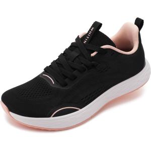 imageWHITIN Womens Wide Width Toe Box Zero Drop Road Running Shoes Size 8 Walking Trail Fitness Tennis Sport Breathable Female Footwear 39 Black