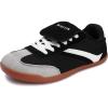 imageWHITIN Wide Toe Box Barefoot Shoes for Women  Fashion Tennis Sneakers  Trendy FoldOver TongueBlack