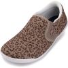 imageWHITIN Womens Wide Barefoot Shoes  Elastic VDetail Classic SlipOn  Minimalist Walking SneakersLeopard
