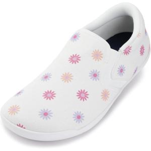 imageWHITIN Womens Wide Barefoot Shoes  Elastic VDetail Classic SlipOn  Minimalist Walking SneakersFlower